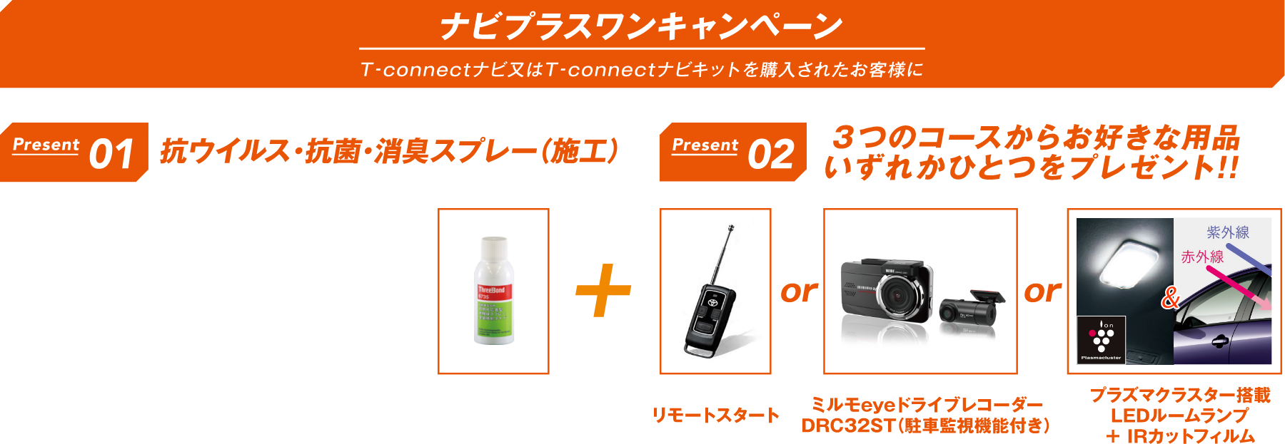 T-connectナビ又はT-connectナビキットを購入されたお客様にナビプラスワンキャンペーン